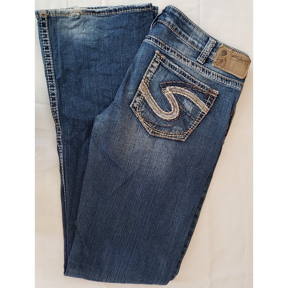 Silver Tuesday Bootcut Distressed Jeans ~ Women's Plus W30 L33